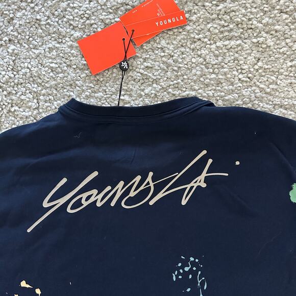 Men's YoungLA InsideOut FunPrint Tee, XL, NWT, DarkBlue - Picture 5 of 10